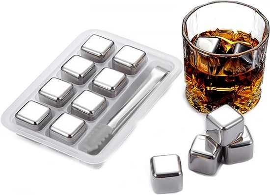 Allecta – Edelstahl-eiswürfel – Wiederverwendbare Whisky-steine – Schnelle Kühlung – Für Whisky, Wodka Und Cocktails