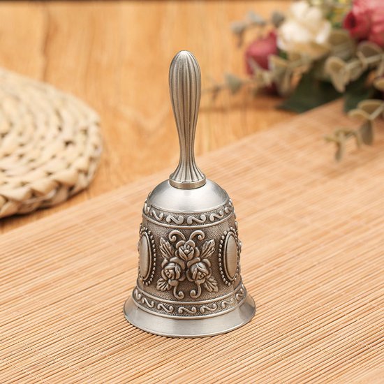 Vintage Handglocke Handglocke Traditionelle Glocke Gottesdienstglocke Silberne Weihnachtsglocke