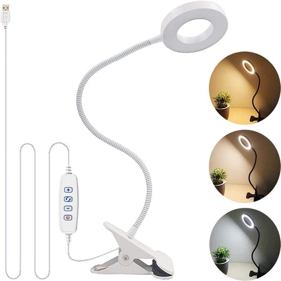 48-led-leselampe, Dimmbar, Flexibler Schwanenhals, Augenschutz-klemmleuchte, Usb-leselampe