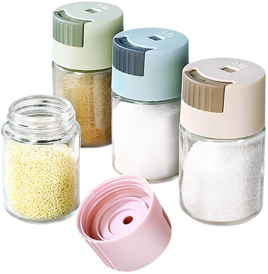 Gewürzgläser Set, 4er Pack Transparent 100 Ml Hochwertiges Glas