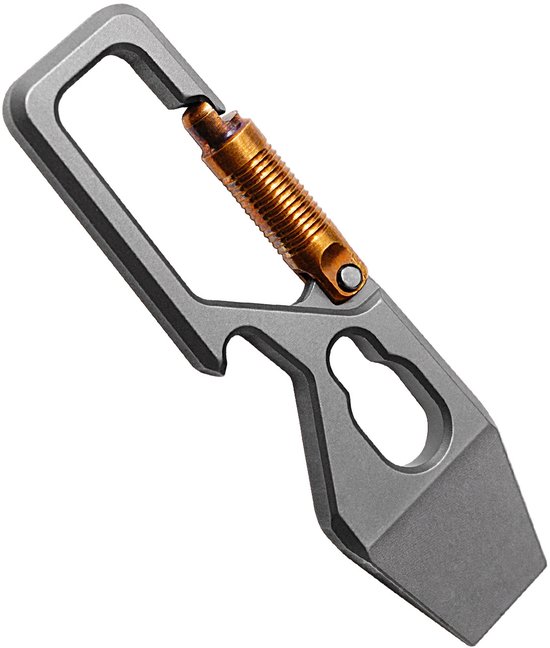 Multifunktionswerkzeug Edc Brecheisen Flaschenöffner Titanlegierung 8 X 6 Cm Silberfarben