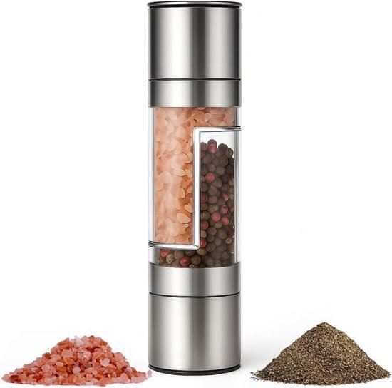 Nthproducts 2 In 1 Salz Und Pfeffermühle Manuell Verstellbare Himalaya Salzmühle Langlebiges Design Für Küche Und Grill Für...