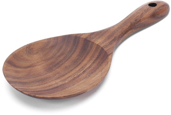 Dailygoody – Reislöffel Aus Holz – Antihaft-reislöffel – Hitzebeständiges Kochgeschirr – Holzfarbe – Küchenspatel – Geeignet Für Reis – 18 X 8 Cm