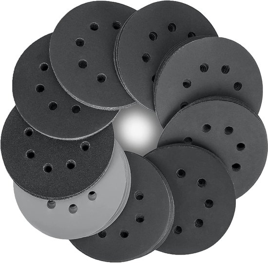 Allecto Exzenterschleifscheiben Siliziumkarbid 80 Stück 125 Mm Verschiedene Körnungen Für Nass Und Trockenschleifen Geeignet Für Metalle Usw