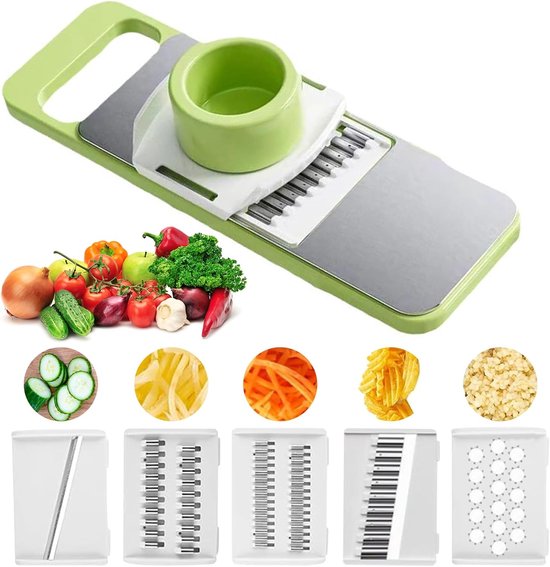 Multifunktionaler Gemüseschneider 5-in-1 Küchenreibe Für Käse, Zwiebeln Und Kartoffeln