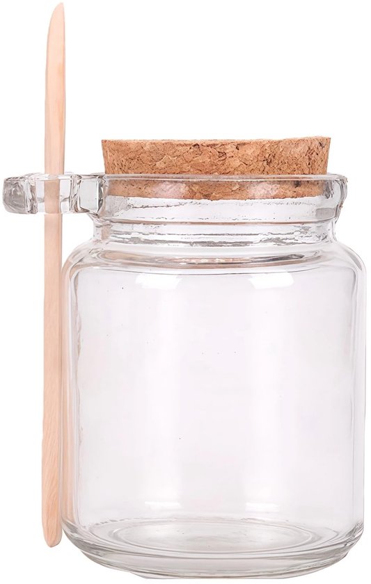 Dailygoody Glas Vorratsglas Luftdichtes Konservierungsglas 250 Ml Holzdeckel Mit Löffel Für Honig Und Kräuter Für Lebensmittel