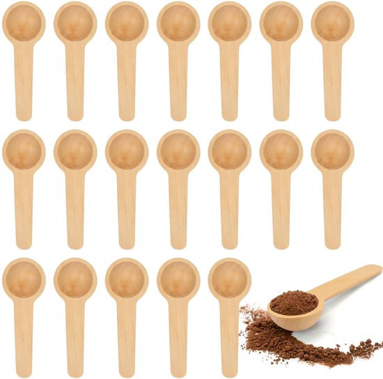 Zeynomax – Holzlöffel – Minilöffel – Ideal Für Gewürze – 6,9 X 2,5 Cm – Handgefertigt Aus Naturholz – Geeignet Zum Kochen – 20 Stück