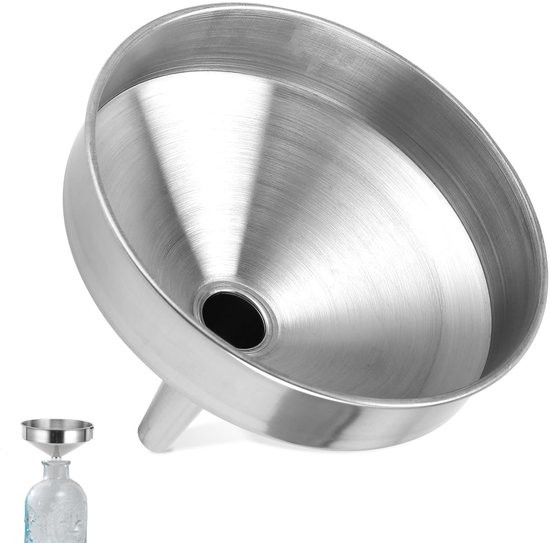 Dailygoody – Edelstahltrichter – Großer Trichter – Ideal Für Öl Und Gewürze – 1 L – Metalltrichter – Praktisch Und Langlebig