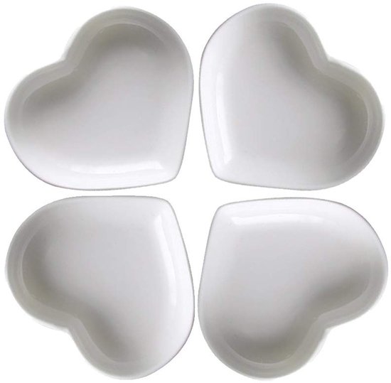 Jhubersproducts – Niedliche Herzförmige Keramik-saucenschale – Mini-beilagenschalen – Porzellan – Gewürzschalen – Perfektes Geschenk Für H
