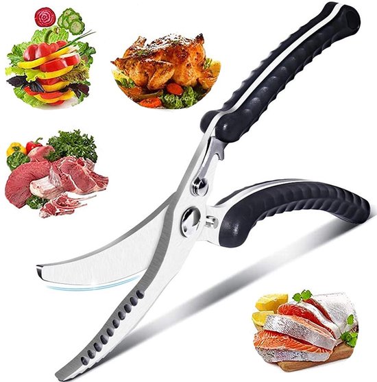 Küchenschere Aus Edelstahl Für Hühnerknochen – Rutschfester Griff – Zum Schneiden Von Fleisch Und Gemüse