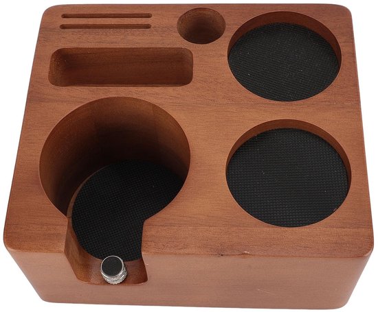 Omgoods Dailygoody Kaffeetamperstation Multifunktionaler Tamperständer Walnussholz Für Kaffeebars Professionell Langlebig Benutzerfreundlich