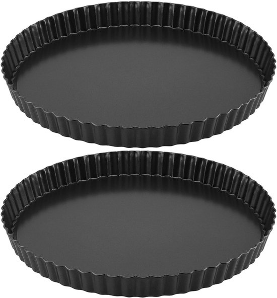 Golden Crown Kuchenform Mit Anhebbarem Boden 2-teilig 28 Cm Antihaftbeschichtung Geeignet Für Quiche Und Kuchen Spülmaschinenfest Stahl