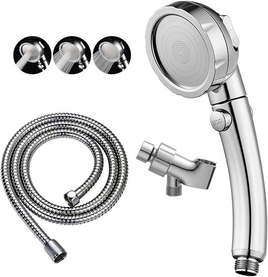 Verstellbarer Handbrausekopf Mit Pausenschalter Und 3 Strahlarten Für Dusche Und Camping