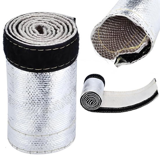 Dailygoody Isolierender Schlauchschutz Hitzeschutz 600 X 106 Mm Aluminisierte Außenschicht Kraftstoffleitungen Für Kabel Und Elektrische