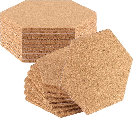 Sechseckige Korkplatten – 20 Stück – Selbstklebende Pinnwand – Korkwand – 200 X 175 X 6 Mm – Dekoration Für Zuhause – Büro – Korkplatten Für Fotos