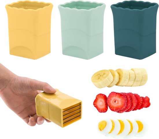 3 Teiliges Obstschneider Set: Erdbeerschneider, Schneidehilfe Für Bananen, Weintrauben Und Eier Schnelles Und Sicheres Schneiden Küchenhelfer