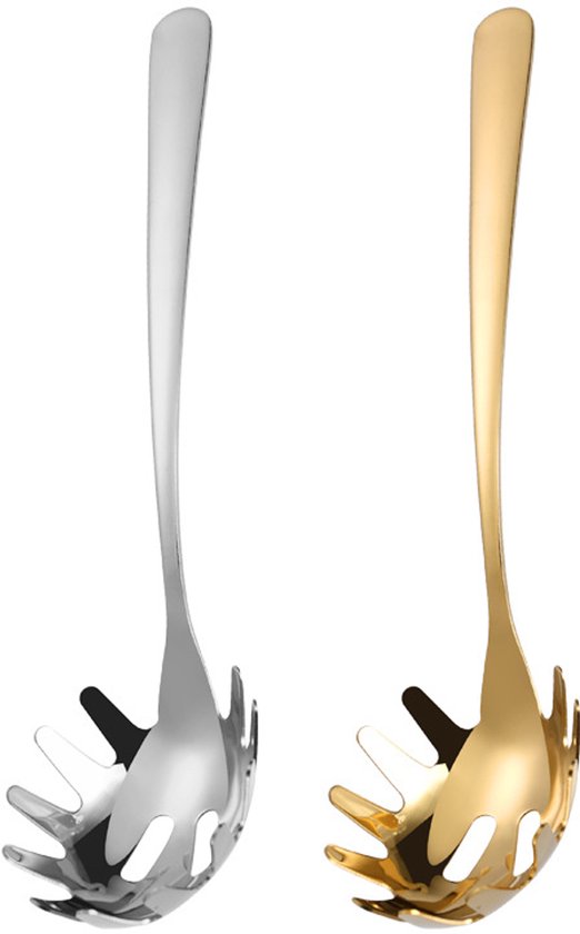 2-teiliger Pastalöffel Mit Zungen 26 Cm Langer Spaghettilöffel Aus Edelstahl Nudellöffel Robustes Nudelsieb Ergonomischer Pastalöffel Zum Kochen