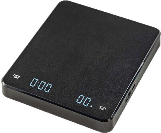 Digitale Kaffeewaage Mit Timer (0,1 G–3 Kg) – Wiederaufladbar, Genauigkeit 0,1 G, Inklusive Antirutschmatte Und Usb-c-kabel