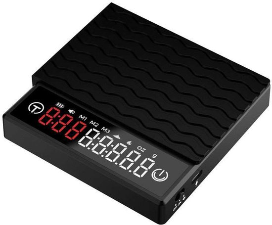 Digitale Mini-kaffeewaage Mit Timer Und Led-anzeige 0 1 G 2 Kg Wiederaufladbar 400 Mah Kompakt 95 68 Mm Mit Antirutschmatte Ideal Für Und 0,1 G