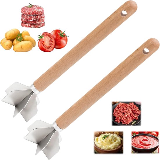 Kartoffelstampfer Fleischzerkleinerer Fleischwolf Set (2 Stück) 6 Klingen Für Hackfleisch, Kartoffelpüree, Babynahrung Multifunktionaler Küchenst