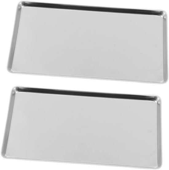 2 Rechteckige Edelstahl-dampfschalen Für Sandwiches, Edelstahl 304, Servierschalen Für Partys, 20 X 8,5 Cm
