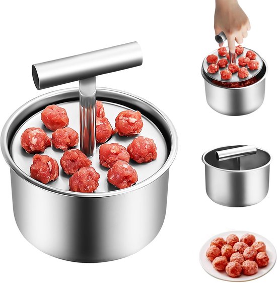 Fleischbällchenform Fleischbällchenform Aus Edelstahl Für 12 Bällchen Manuelle Druckpresse Tragbar Einfache Fleischbällchenzubereitung Für Den