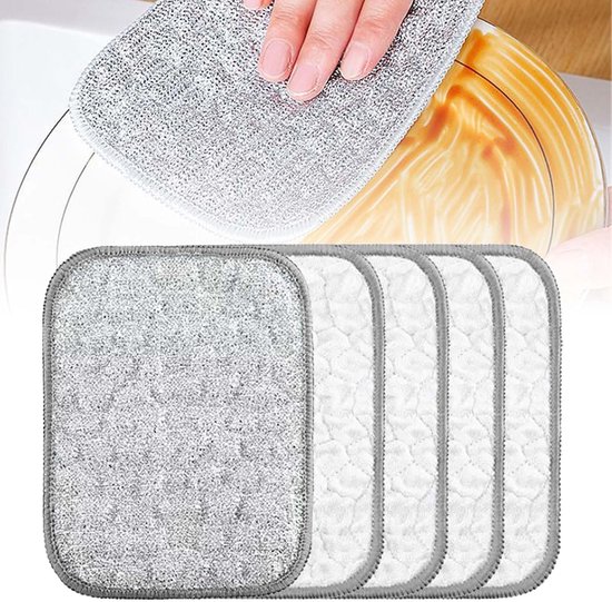 Geschirrtuch Küchenhandtuch Ölabweisend Saugfähig Doppellagig Küchenutensil Geschirrtuch Mit Metalldraht Wiederverwendbar Trocken Und Feucht Verw