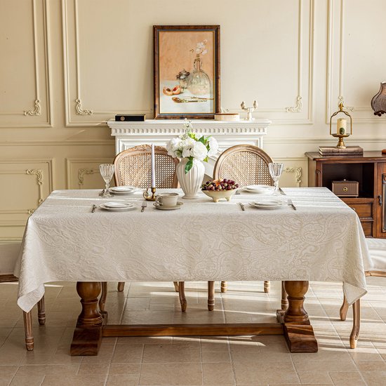 Tischdecke Französische Vintage Tischdecke Wasser Und Ölabweisend Perlmutt Jacquard Prägung Für Esstisch/couchtisch/schreibtisch Französischer St