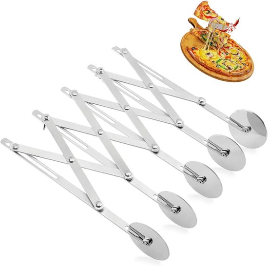 Fünfrädriger Teigschneider Aus Edelstahl Mit Teigteiler, Für Pizza, Kekse Und Pfannkuchen.
