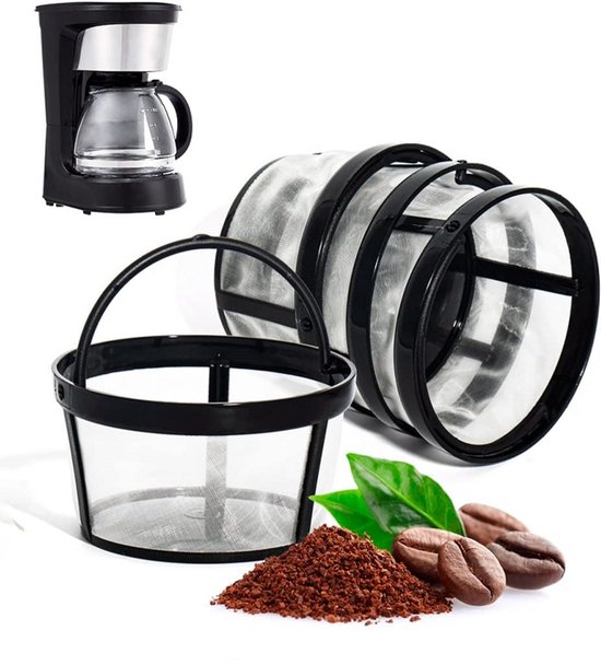 Dauerhafter Kaffeefilter 4 Stück Wiederverwendbar Waschbar Feinmaschig Mit Griff Edelstahl Kaffeefilter Für Filterkaffeemaschinen Für 4 5 Tassen