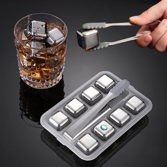Dailygoods Edelstahl Eiswürfel 8 Wiederverwendbare Whisky Steine