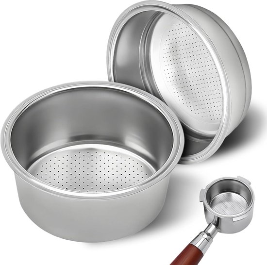 Kaffeefilter Aus Edelstahl – Wiederverwendbare Filter – Für Espressozubereitung – Doppellagiges Design – 51 Mm Durchmesser