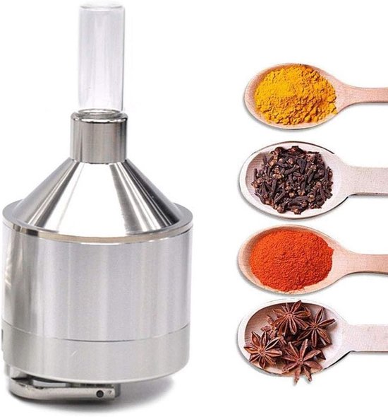 Pulvermühle Mit Trichter Und Schnupftabakflasche – Für Gewürze, Teeblüten Und Kräuter