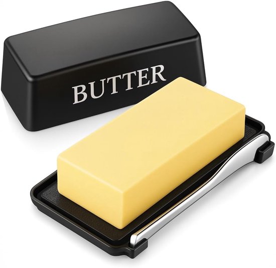 Butterdose Mit Deckel Und Messer Lebensmittelechter Butterbehälter Aus Kunststoff Mit Deckel Für Den Herd Spülmaschinenfester Butterbehälter Schw