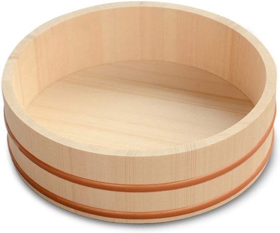 10,6 Zoll Sushi Reisschale Aus Holz, Hängendes Sushi Tablett, Reismischschale