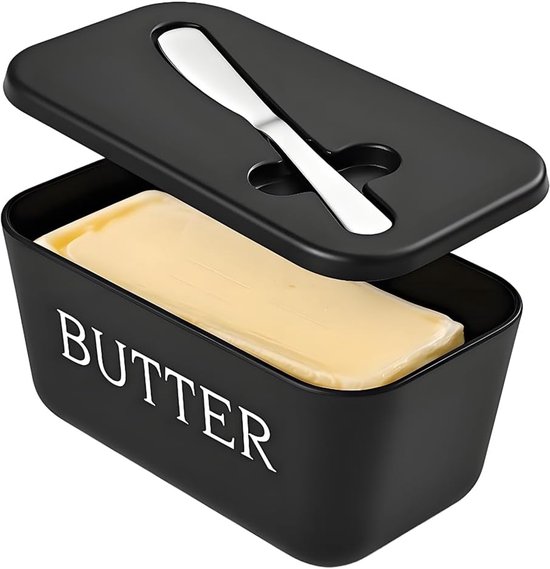 Große Butterdose Aus Kunststoff Mit Deckel Und Messer Butteraufbewahrungsbox Butterdosen Kleine Butterdose Schwarz