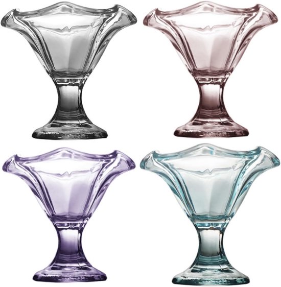 4-teiliges Set Stielgläser Für Desserts, Dessertgläser, Eisbechergläser, Obstschalen Für Eiscreme Und Obstsalate