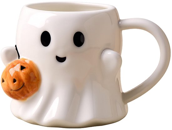 Geister Keramikbecher 600 Ml (20 Oz) Gruseliges Kürbisdesign, Niedlicher Geisterbecher Für Herbstdeko Und Kaffeeliebhaber In Der Weihnachtszeit