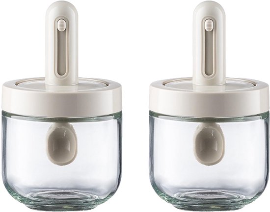 2 Teiliges Teleskop Gewürzset Glasbehälter Zur Aufbewahrung Von Gewürzen Transparenter Halter Mit Deckel Multifunktionale Gewürzbox Mit Teleskopl