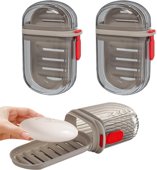 2er Set Seifenboxen, Tragbarer Seifenbehälter Mit Seifendeckel, Reiseseifenhülle, Geschlossene Und Versiegelte Kunststoff Seifenbox Für Badezimme