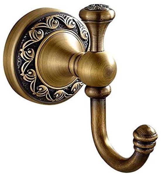 Haken Im Vintage-stil – Doppelhandtuchhaken Aus Massivem Messing – Gravierte Bronzebeschichtung – Langlebige Badezimmer-wandaccessoires – Badezimmerdekoration – Küche