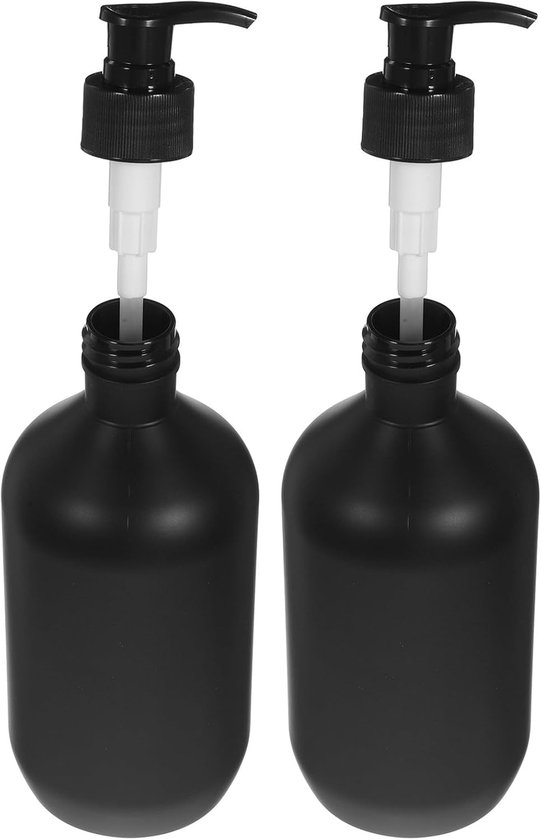 Zwei Nachfüllbare 500 Ml Spenderflaschen Aus Kunststoff Schwarzer Seifenspender Für Shampoo, Duschgel Und Bodylotion. Kompakt Und Tragbar, Für Re