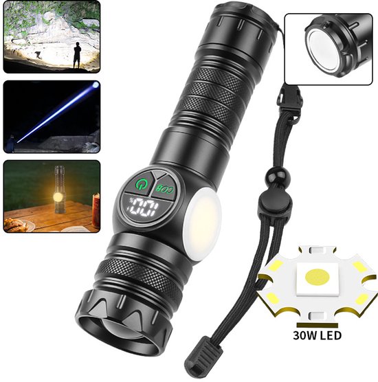 Wiederaufladbare Taschenlampe Mit Hoher Lichtleistung, 1000 1200 Lumen Led Taschenlampe, Zoombare, Superhelle Handtaschenlampe Mit 9 Helligkeitss