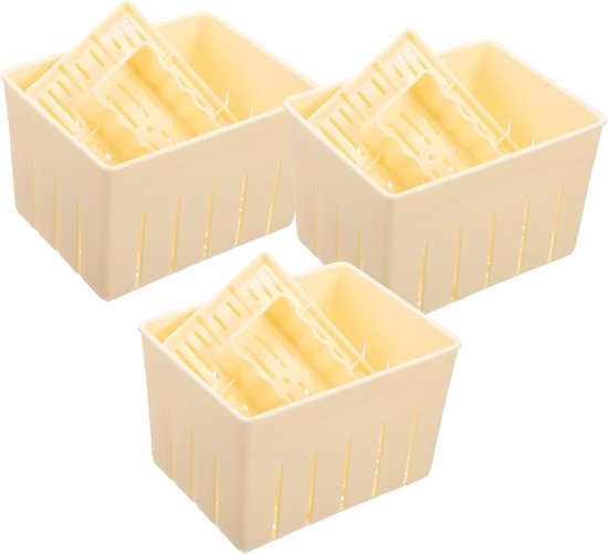 3-teiliges Tofu-formenset Mit Deckel, 14 X 10,5 X 9 Cm, Geeignet Zur Herstellung Von Eigenem Käse Und Tofu.