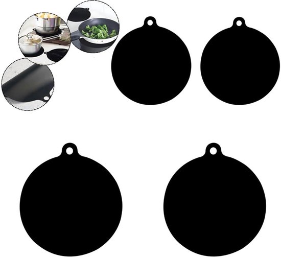 4 Teiliges Induktions Schutzset Topfschoner Zwei 18 Cm Und Zwei 22 Cm, 0,7 Mm Dick. Kochfeldabdeckung Runde Induktionsmatten Topfschoner Topfunte