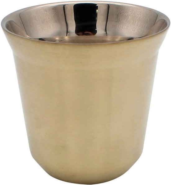 Kaffeetasse Aus Edelstahl, Doppelwandig, Wärmeisoliert, Kapsel, Kaffeebecher, Hellgold