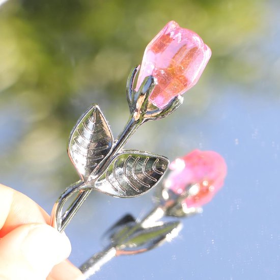 Mini Kristallblumen In Silber Rosa Aus Glas, Künstlich, Als Hochzeitsgeschenk, Raumdekoration Oder Schreibtischdekoration.