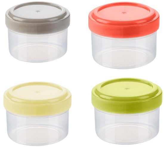 Mini Lebensmittelbehälter Set, 4 Kleine Behälter Mit Deckel Für Joghurt, Soßen Usw. 4 Stück (mehrfarbig, 3,5 Cm)