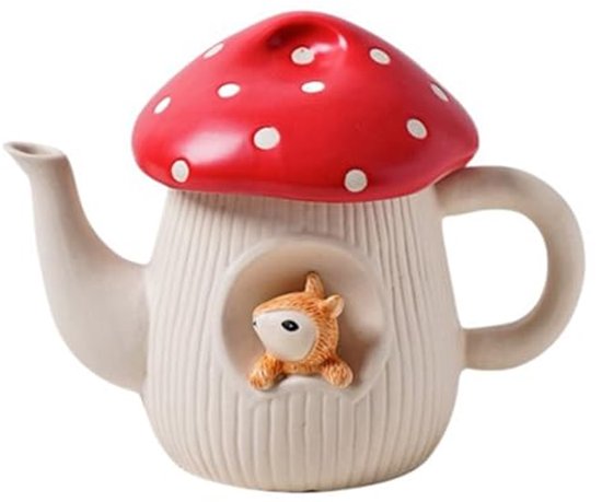Niedliche, Pilzförmige Keramik Teekanne (700 Ml, 12 X 16,5 Cm) Für Wasserkocher, Teekannen Und Kaffeemaschinen.