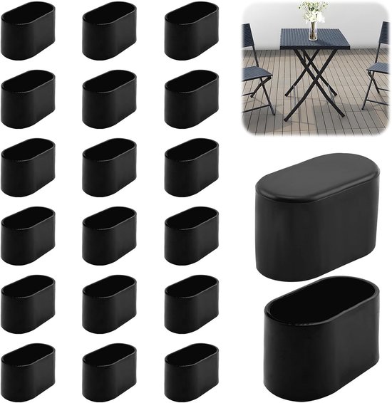 Flexible Stuhlbeinkappen 40 X 20 Mm – Kratzfester Filz – Stuhlbeinschoner – Bodenschutz – 20 Stück – Gummistopfen Zum Schutz Des Bodens